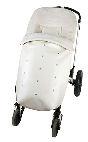 Saco de carro bebé universal, Saco pasa silla paseo invierno polar impermeable (Estrellita Beige)