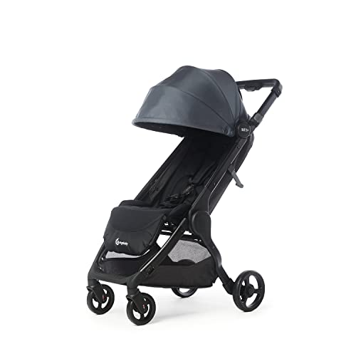 Cochecito Ergobaby Metro+ con función reclinable, silla de paseo para niños reclinable compatible con asiento de coche pequeño ligero compacto, Slate Grey