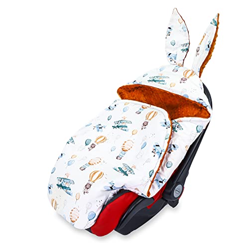 Saco silla paseo universal 80x87 cm - Saco capazo bebe universal algodón saco carro bebe invierno Minky Globos calabaza