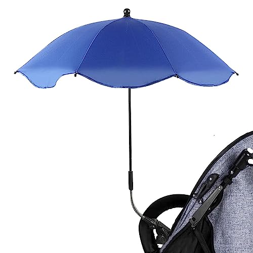 Sombrilla para cochecito universal, con clip, ajustable 360°, sombrilla para cochecito de bebé, protección UV para niños, paraguas acoplable para silla de ruedas, carrito de playa