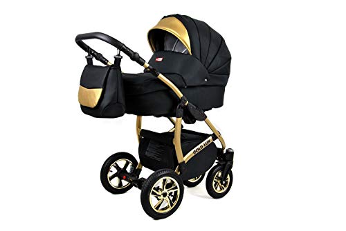 Cochecito de bebe 3 en 1 2 en 1 Trio Isofix silla de paseo Gold-Deluxe by SaintBaby Onyx 3in1 con Silla de coche