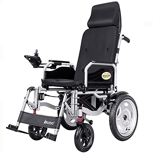 Silla de ruedas eléctrica portátil fácil de plegar, silla de ruedas de asistencia para movilidad de ocio para personas mayores, adecuada para viajes y paseos al aire libre