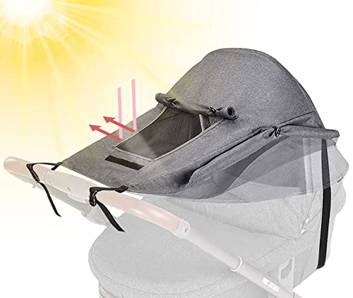Parasol Carro Bebe Parasoles Impermeable para Silla de Paseo con Protección UV 50+ Parasol Ajustable con Protección Iateral Universal para Silla de Paseo Toldos