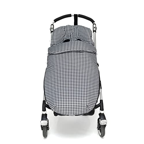 Saco para silla de paseo universal – Vestidura universal para silla de paseo – Vichy – Handmade – Nenel (Negro)