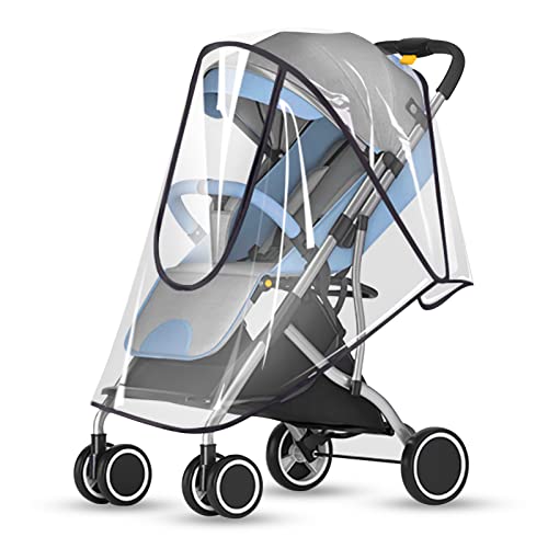 Protector de lluvia universal para cochecito de bebé, impermeable, a prueba de viento, polvo, nieve, clima, transparente, Pram Cover Fit Most Strollers