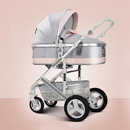 Silla de paseo Cochecito ligero for recién nacido Cochecito 2 en 1, cochecito plegable de aleación de aluminio con respaldo ajustable, asiento reversible, almacenamiento adicional, desde el nacimiento