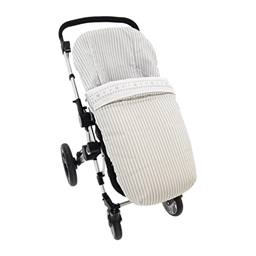 Saco Silla de Paseo Universal Rosy Fuentes- Saco Carrito Bebé - Funda de silla de paseo - Equipado para ser Ajustado perfectamente 0-gris