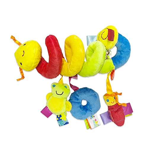 PFLYPF Juguete espiral de coche para niños de 1 pieza, juguete de espiral de asiento de coche, colgante de carro con campana, juguete relajante para niño pequeño
