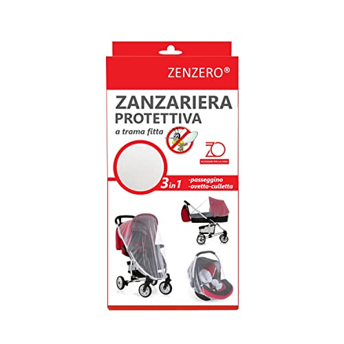 ZENZERO® - Mosquitera para silla de paseo - para capazo, cochecito, cuna, porta enfant - Blanco de trama densa - Universal - 1 pieza