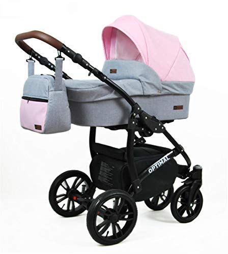 Cochecito de bebe 3 en 1 2 en 1 Trio Isofix silla de paseo Maximum by SaintBaby Light Pink 2in1 sin Silla de coche