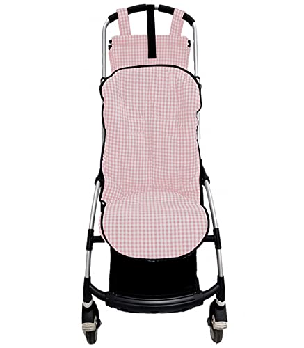 Colchoneta o funda para silla carrito compatible con Bugaboo Bee. Vichy (Rosa)