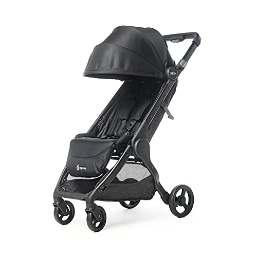 Cochecito Ergobaby Metro+ con función reclinable, silla de paseo para niños reclinable compatible con asiento de coche pequeño ligero compacto, Black