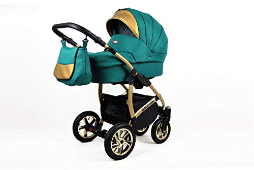 Cochecito de bebe 3 en 1 2 en 1 Trio Isofix silla de paseo Gold-Deluxe by SaintBaby Ocean Green 3in1 con Silla de coche