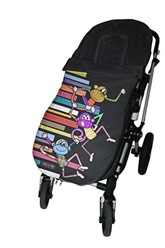 Tris&Ton Saco silla de paseo universal para bebe modelo Monkey, Saco funda cochecito con forro polar impermeable invierno Saco de abrigo (Trisyton)