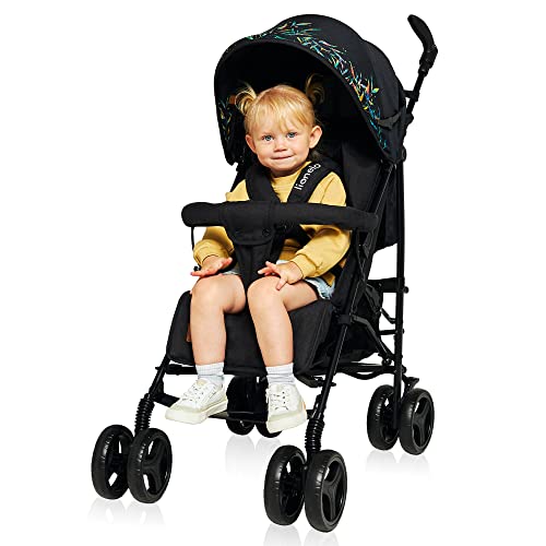 LIONELO Cochecito de bebé de Irma de hasta 15 kg, ligero y moderno, con función reclinable, plegable, ruedas grandes de 6 pulgadas, cesta grande, bolsa, mosquitera
