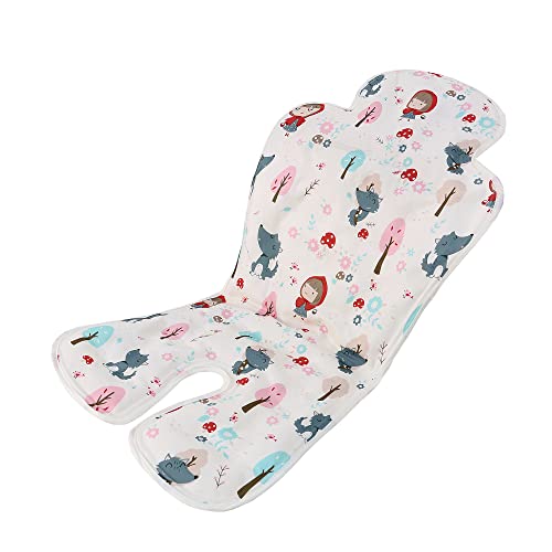 Asiento de hielo transpirable para bebé de verano, alfombrilla enfriadora, cojín para bebé para cochecito Universal, asiento de seguridad para niños, silla de comedor (sombrero rojo)
