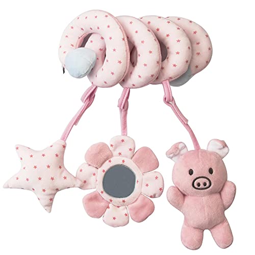 Kagodri Cuna de bebé colgante de juguete alrededor de la cama, espiral de peluche de juguete cochecito de bebé asiento colgante carro de juguete colgante