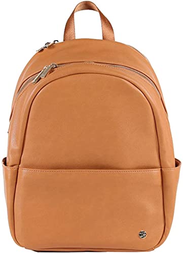 Little Unicorn | Skyline Backpack | Diaper Bag |Vegan Leather | 5 interior Storage Pockets (Cognac)