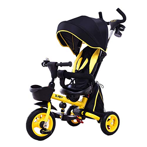Carrito de bebe Triciclo para niños de 1 a 5 años de edad, cochecito descapotable, cochecito de lujo con portavasos Cochecito/Silla Paseo