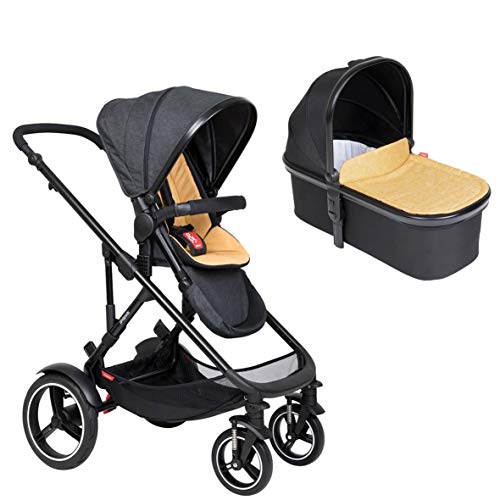 Phil&teds Voyager - Silla de paseo con asiento de color terracota y capazo para bebé (Carrycot) con cubierta de color butterscotch