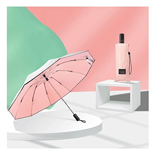 BQZJ Creativo Parasol inversa, Titanium 10 Costillas, UPF automáticas □ 50 + Hombre y MujerMbrella, Sunny & Rainygift para niñas, Revestimiento de Plata Protección Solar Regalo