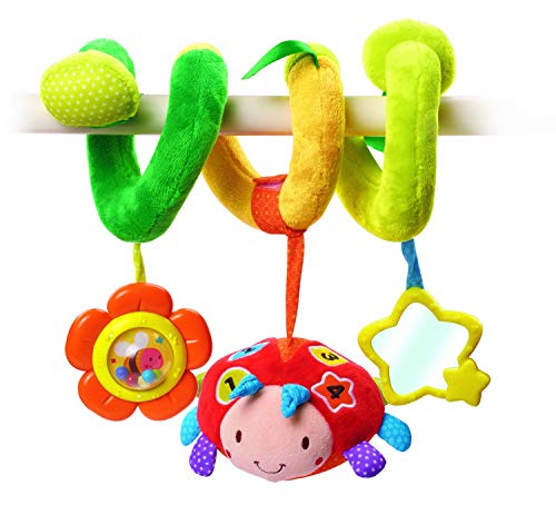VTech- Baby Sonajero Interactivo de Tela Espiral para Silla Paseo, portabebés, Cochecito o capazo, enseña Figuras, Colores, Formas geométricas y números (80-150722), Multicolor (3480-150722)
