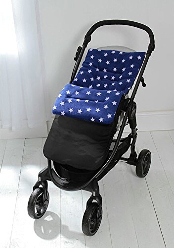 Forro polar saco/Cosy Toes Compatible con Buzz silla de paseo Quinny Moodd Mura Zapp azul Star/negro exterior