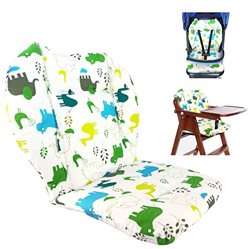 Cojín de la silla alta, Amcho Cochecito de bebé / Trona / Cojín del asiento de coche Película protectora Respirable Cojín de la silla alta (Elefante verde)