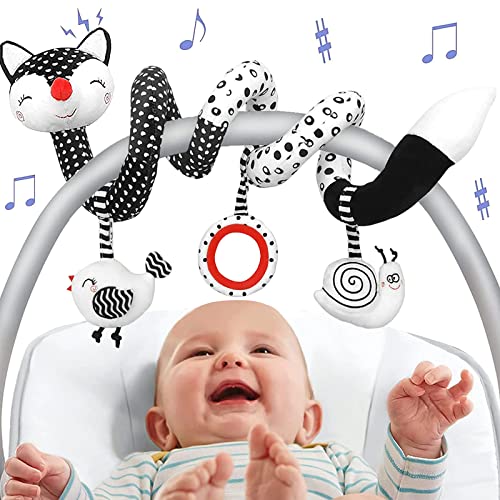 Juguetes para Cochecito de Bebé en Espiral para Cochecito de Bebé|Asiento de Coche|Cuna, Juguete Sensorial de Educación Temprana Juguete Colgante en Espiral de Actividad para Pequeños Niños Niñas