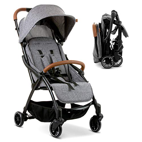 ABC Design Silla de paseo bebe Flash con respaldo reclinable - Sillita de paseo ligera y compacta, plegado con una mano, hasta 22 kg - Gris