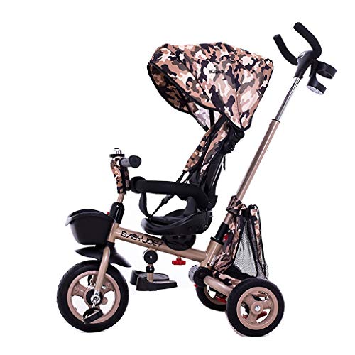 Carrito de bebe Triciclo para niños de 1 a 5 años de edad, cochecito descapotable, cochecito de lujo con portavasos Cochecito/Silla Paseo (Color : Multi-colored)