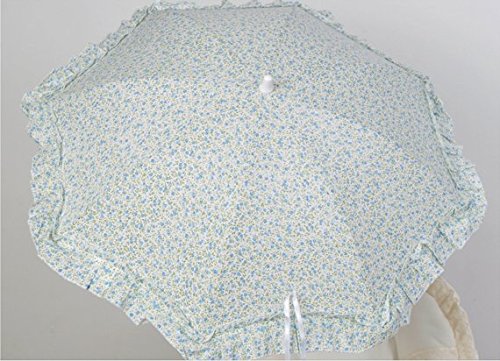 Sombrilla para silla de paseo + flexo universal. Parasol flor de libertid celeste