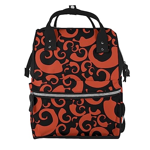 ARCOFF Hot Chili Mochila para laptop, mochila escolar, bolsa de momia, bolsas de pañales, mochila de viaje multifunción, Multicolor, Talla única